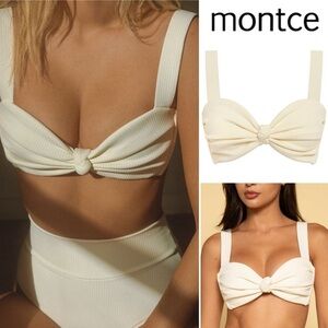 Montce Hayden Cream Bra with Knotted Front and Adjustable Straps Sz L 158$